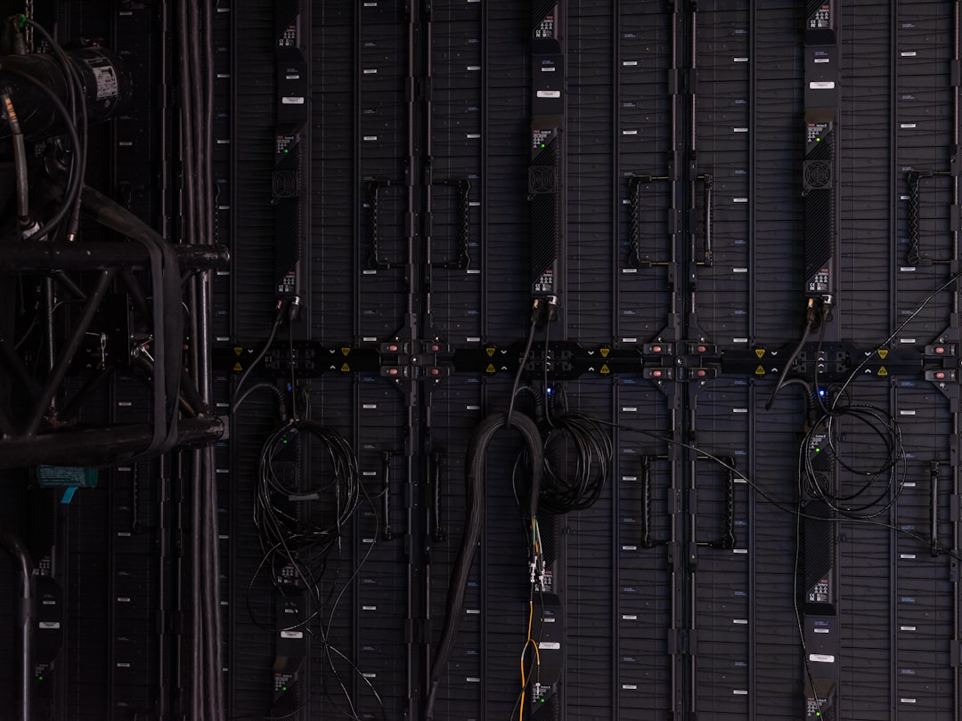 a close-up of a server room
