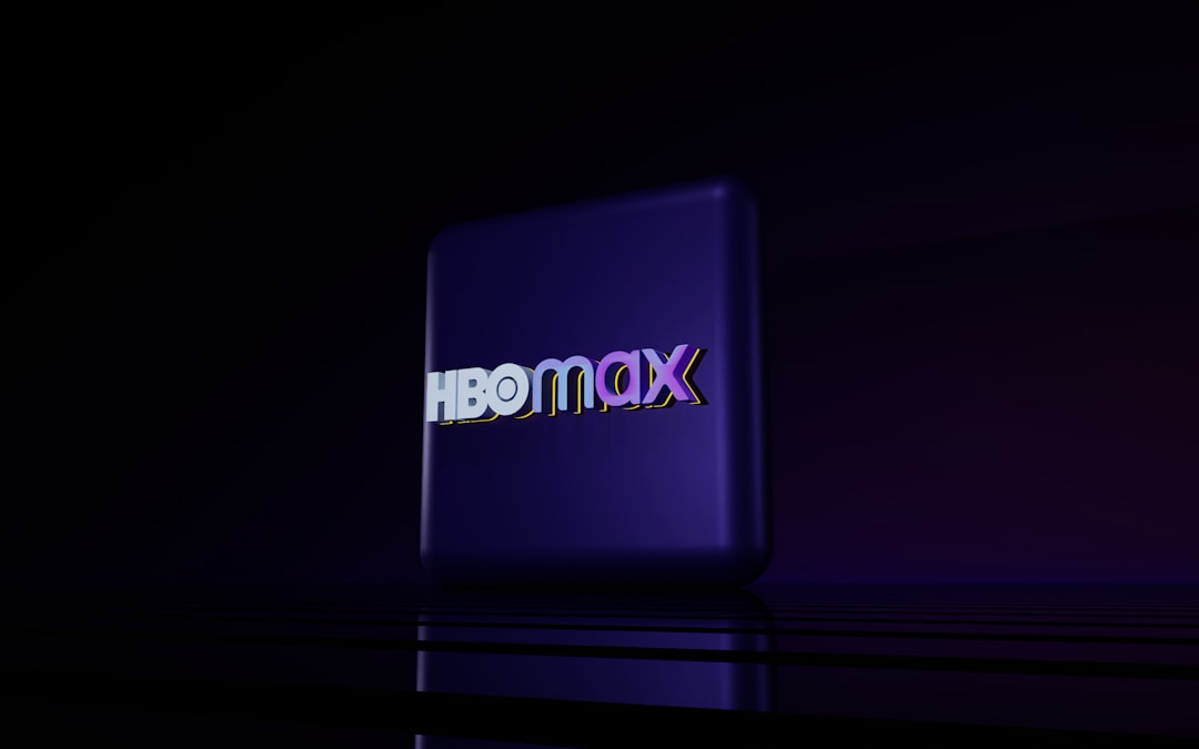 The hbo max logo on a dark background